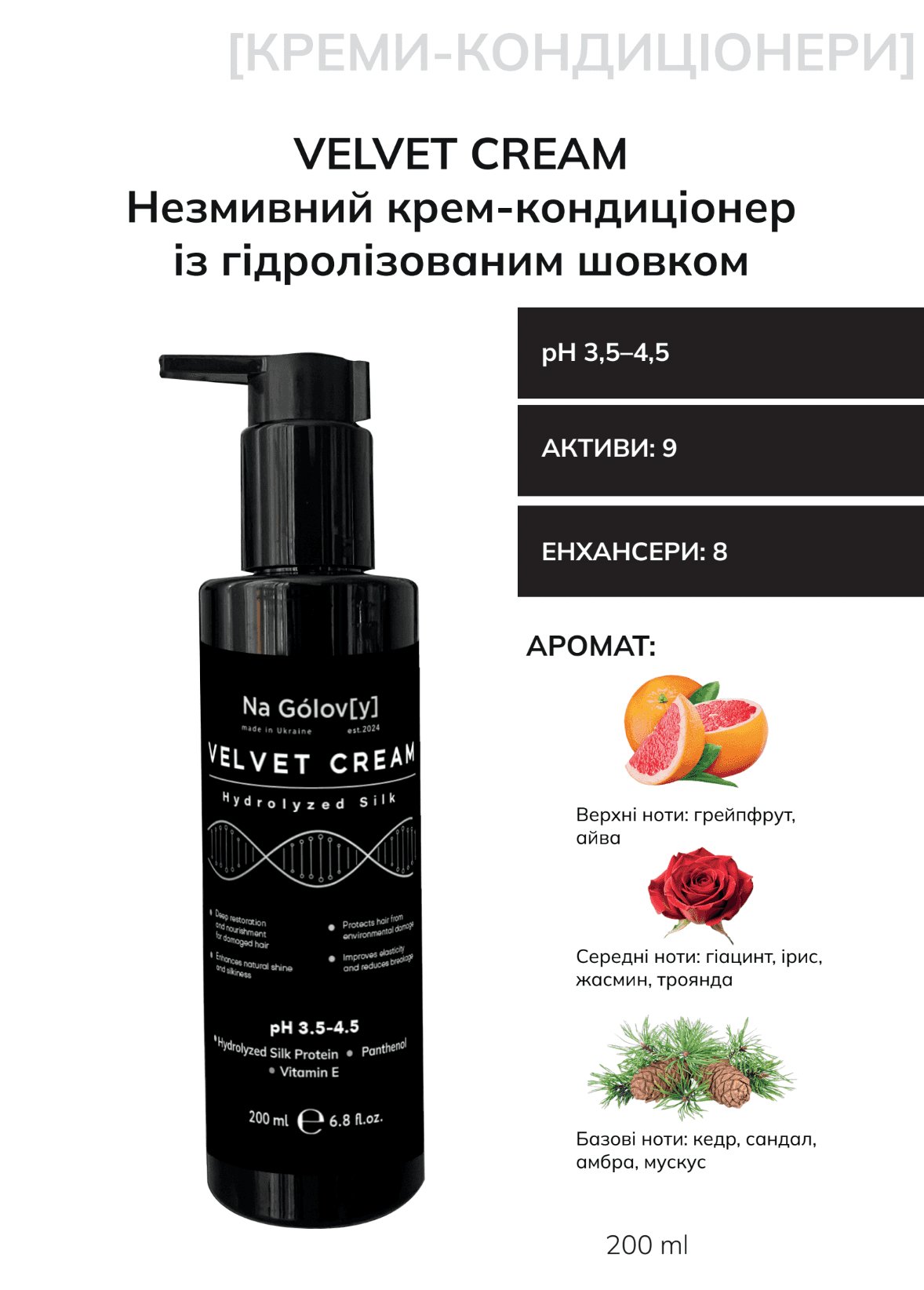 Компендіум "VELVET CREAM незмивний крем-кондиціонер із гідролізованим шовком" Компендіум "VELVET CREAM незмивний крем-кондиціонер із гідролізованим шовком"
